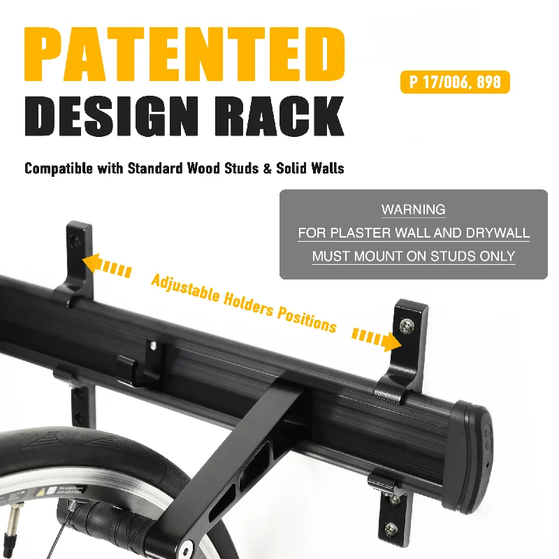 CyclingDeal Bike Wall Mount Rack - Adjustable Indoor Outdoor Storage Vertical Cycling Hook Hanger Organiser - Safe & Secure for Storing MTB Road Bicycles in Garage or Home - Classic 6 Bikes