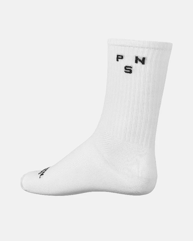 Off-Race Ribbed Socks - White