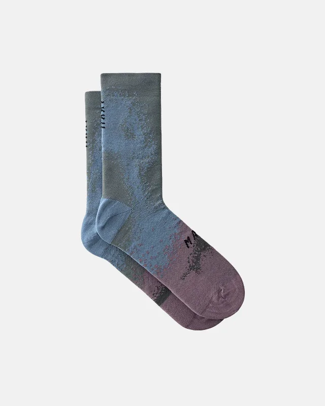 Blurred Out Sock - Blue Mix