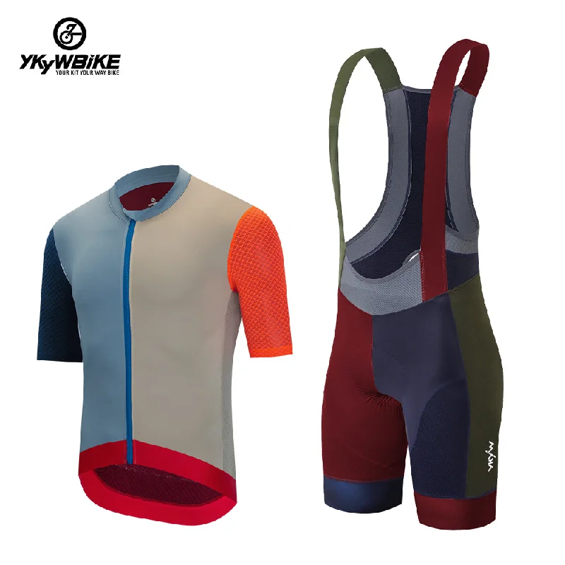 YKYW 2024 Men’s Cycling Set Moisture Wicking Quick Dry Multiple ColorJersey and 5H Padded Tights Color Bib Shorts 6 Combinations