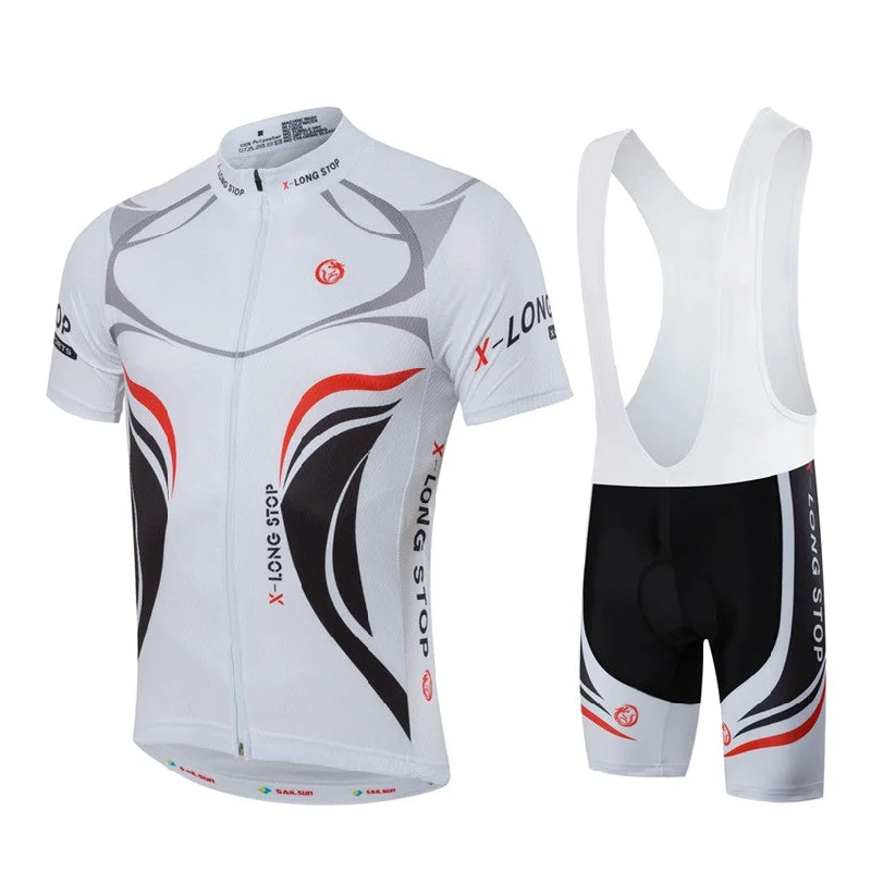 HOT Men MTB Cycling Clothing Summer bike Jersey Bib ShortsWhite Male Outdoor Sports Pro team ropa Bicycle Top Maillot Ciclismo