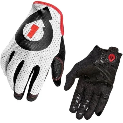 SixSixOne Raji Gloves (White with Red, Medium)