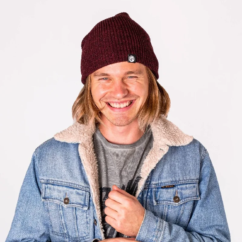 Grumpy Monkey Beanie Burgundt Black