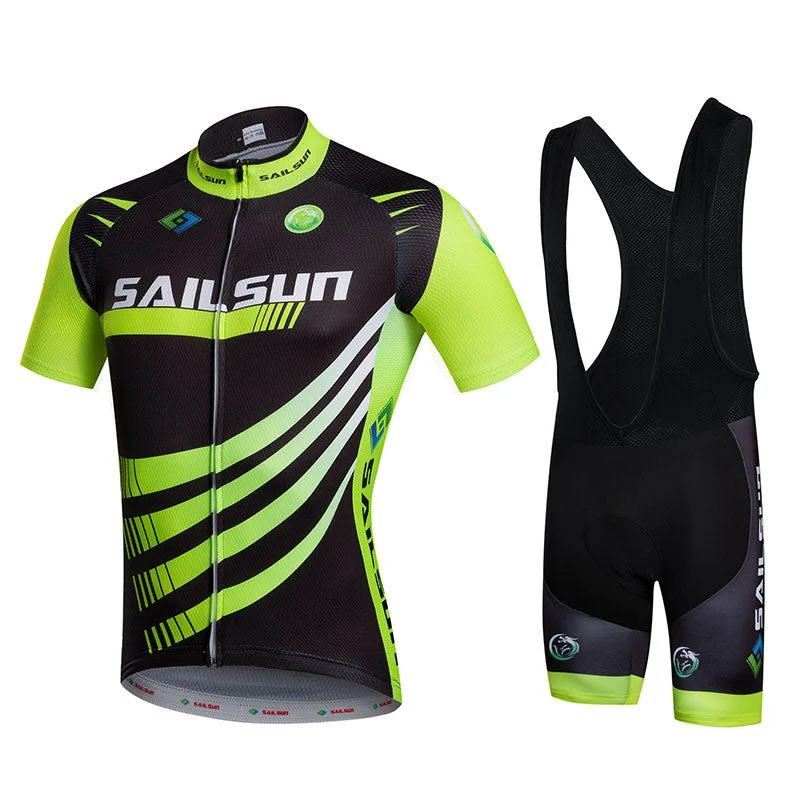 Men bike Jersey or Cycling Bib Shorts MTB Clothing Green  Sports Male Sportswear Pro team ropa  Bicycle Top wear