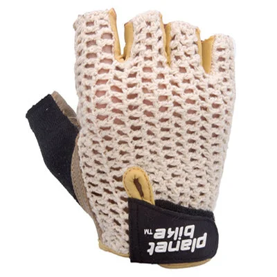 P-Bike Glove,Taurus Small Tan/Blk,Crochet Leather Glove Taurus Planet Bike Apparel