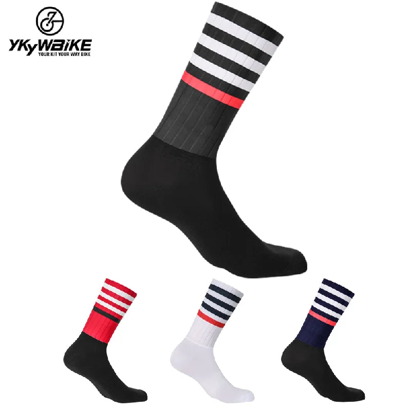 YKYW Cycling Running Anti Slip Silicone Aero Socks Soft & breathable Larger Size 4 Colors