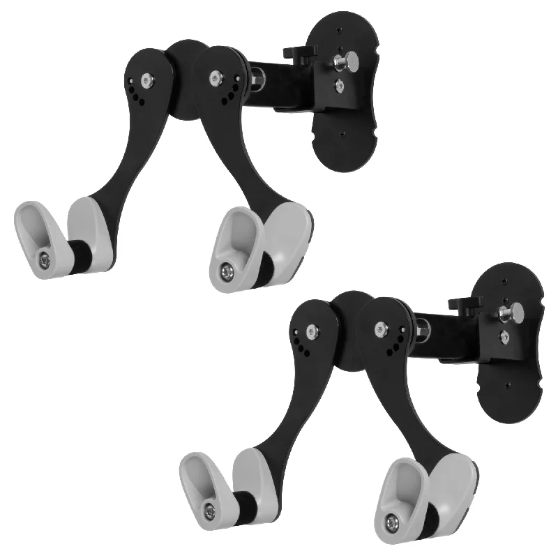 CyclingDeal Bike Wall Mount Rack - Adjustable, Extendable & Foldable - Indoor Storage Horizontal Cycling Hook Hanger Organiser - Safe & Secure for MTB, Road Bicycles - Pack of 2