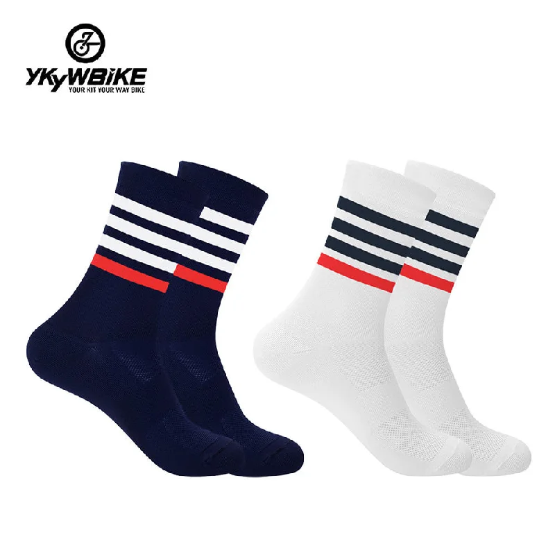 YKYW MTB Cycling Running Anti Slip Silicone Aero Socks Mesh Panel Keep Cool & Dry 2 Colors