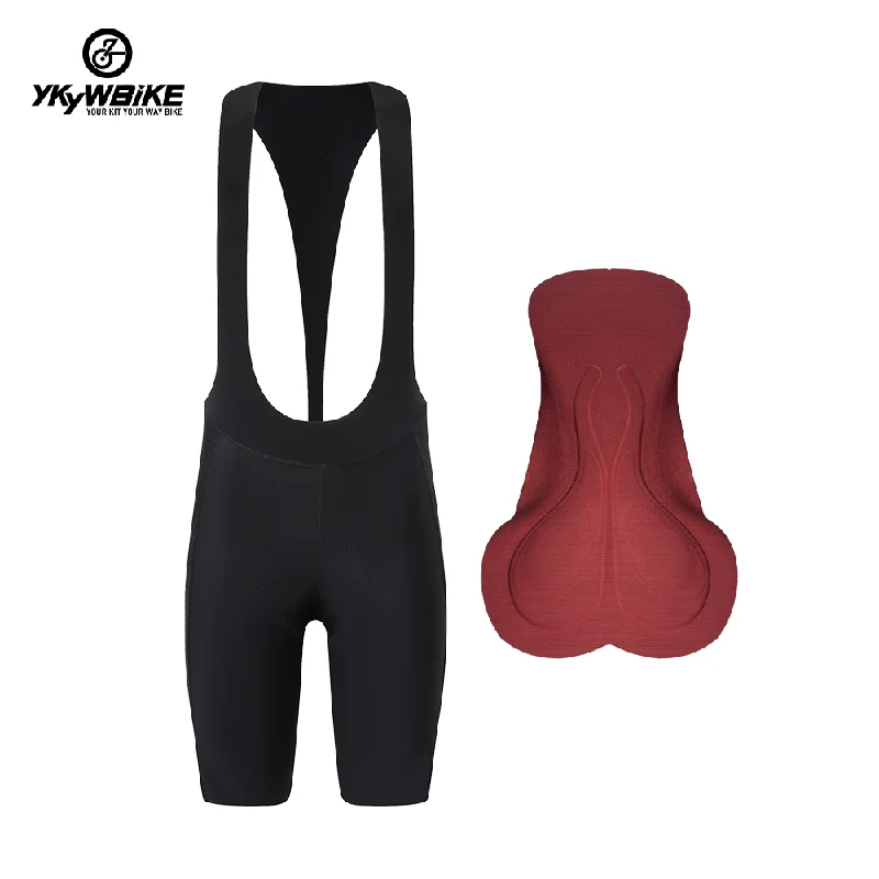 YKYW Women’s Cycling Bib Shorts 6H Ride High Waist Slimming Magnetic Buckle Design Black