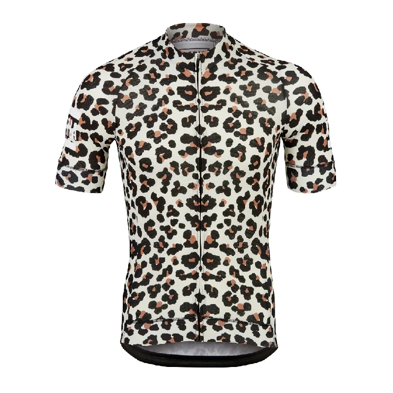 Leopard Print Short Sleeve Cycling Jersey