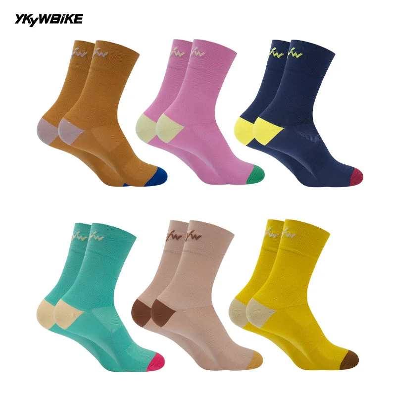 YKYW 2024 Lightweight Breathable Cycling Running Professional Socks Mid-height Socks Wicking Antibacterial Durable Camping Hiking Sports Socks