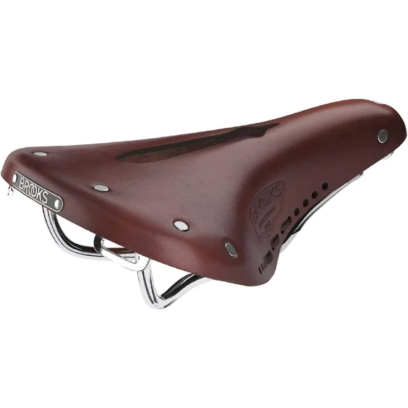 Brooks England B17 Carved Leather Womens Short Saddle - Brown