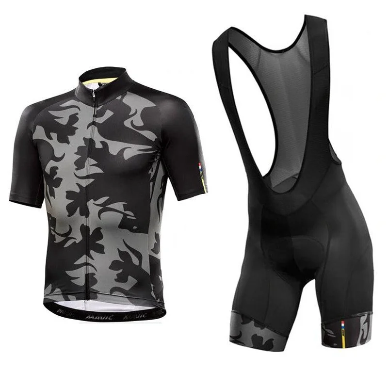 cycling kit mavic short sleeve Jersey and bib shorts sets Summer Breathable road bike riding clothes ropa Ciclismo