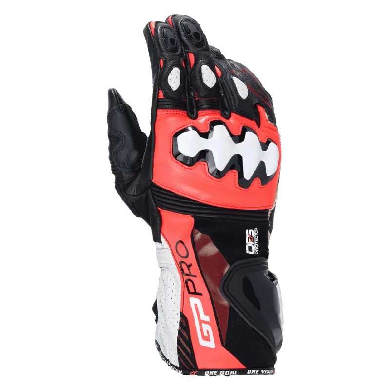 ALPINESTARS GP PRO R4 GLOVES - BLACK/RED FLURO/WHITE