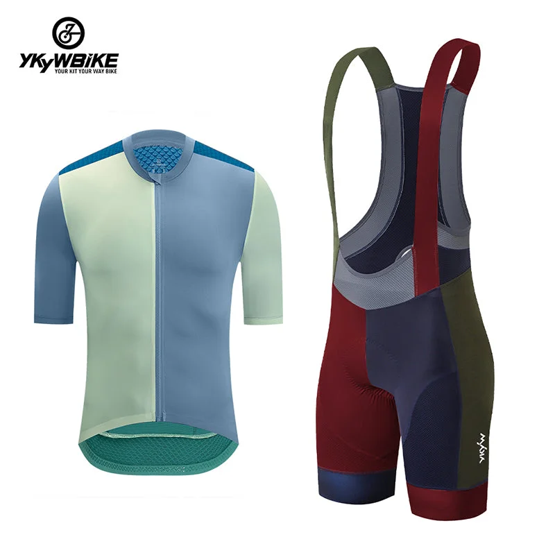 YKYW 2024 Men’s Cycling Set Moisture Wicking Quick Dry Multiple ColorJersey and 5H Padded Tights Color Bib Shorts 6 Perfect Combinations